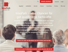 Tablet Screenshot of innopark.ch
